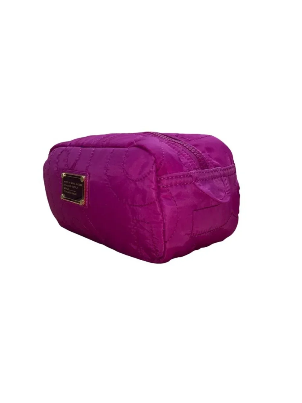 Marc By Marc Jacobs Women’s Pink Nylon Quilted Logo Lining Cosmetic Bag